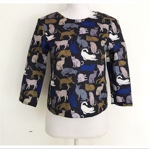 H&M cat print top